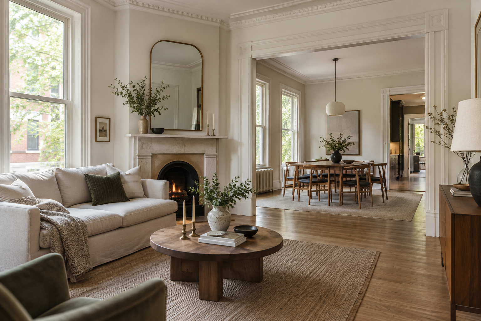 Warm contemporary interior in a renovated Toronto home