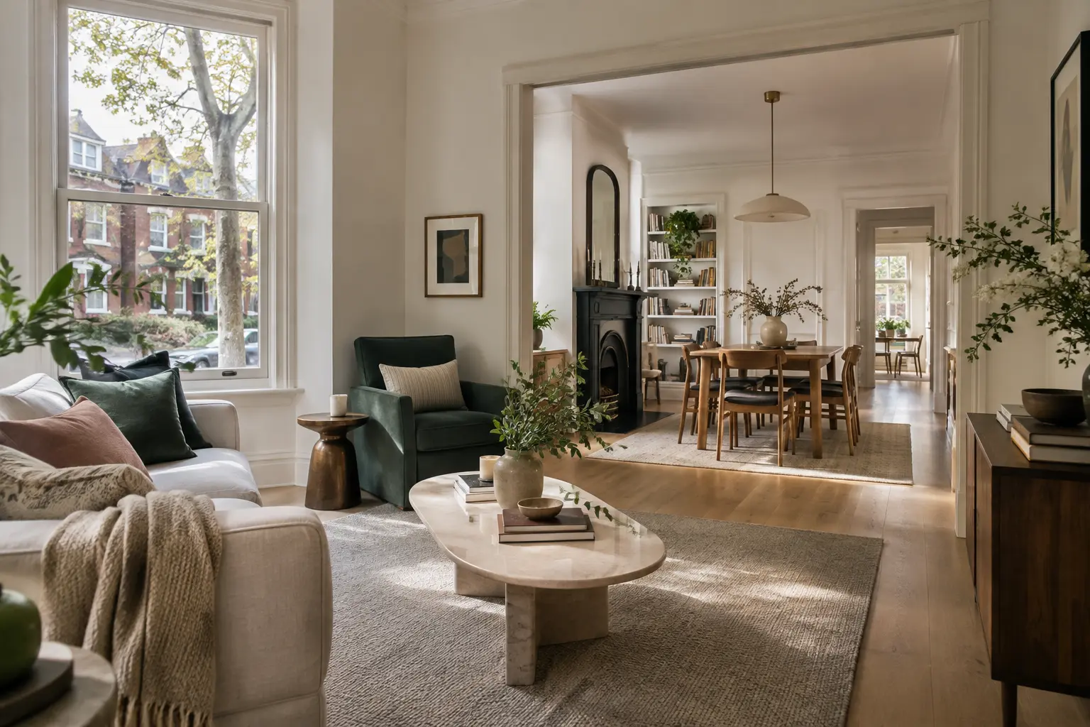 Refined interior of a Toronto red-brick home