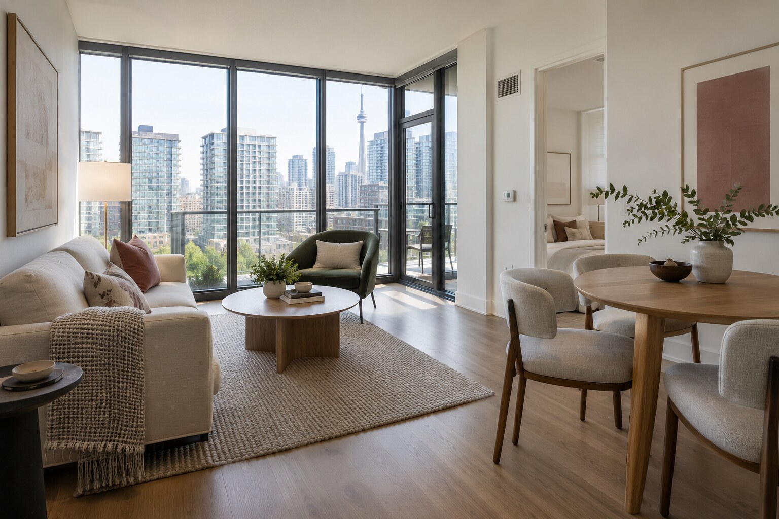 Bright Toronto condominium rental interior